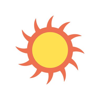 Güneş simgesi, vektör illüstrasyonu 