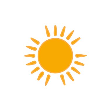 Güneş simgesi, vektör illüstrasyonu 