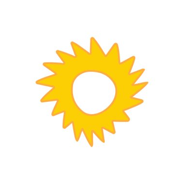 güneş simgesi. Düz tasarım 
