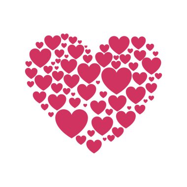 romantik kalp şekli simgesi, vektör illüstrasyonu