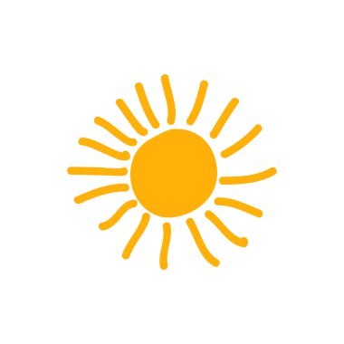 güneş simgesi. Düz tasarım 