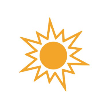 Güneş simgesi, vektör illüstrasyonu 