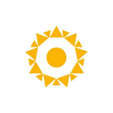 güneş simgesi. Düz tasarım 