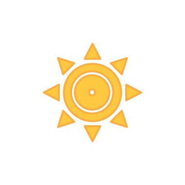 güneş simgesi. Düz tasarım 