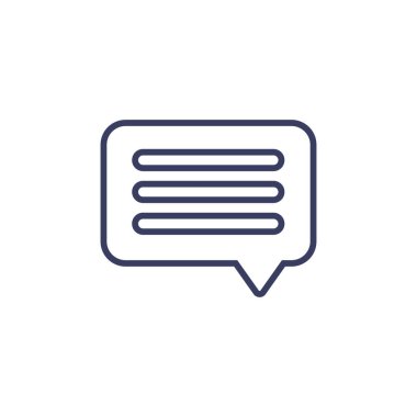 Biçimlendirilmiş konuşma balonu simgesi, vektör illüstrasyonu