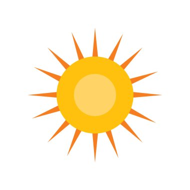 güneş simgesi. Düz tasarım 