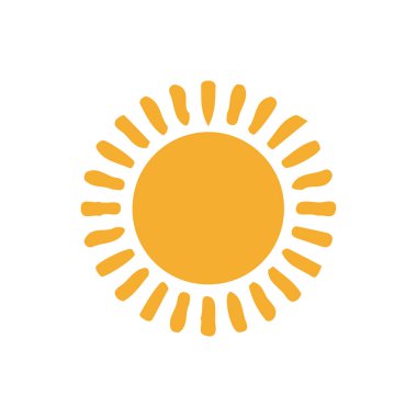 Güneş simgesi, vektör illüstrasyonu 