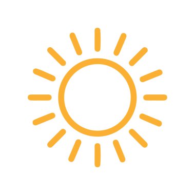 güneş simgesi. Düz tasarım 