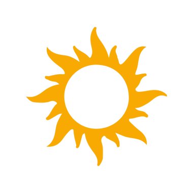 Güneş simgesi, vektör illüstrasyonu 