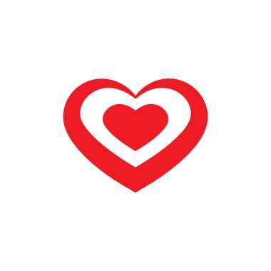 romantik kalp şekli simgesi, vektör illüstrasyonu