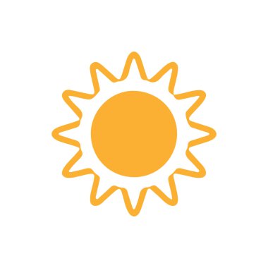 güneş simgesi. Düz tasarım 