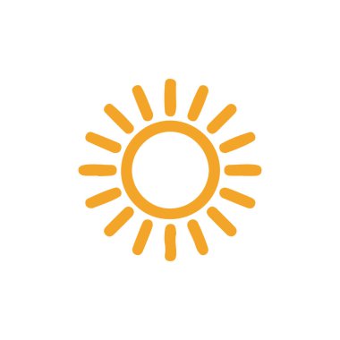 güneş simgesi. Düz tasarım 