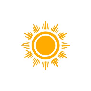 güneş simgesi. Düz tasarım 