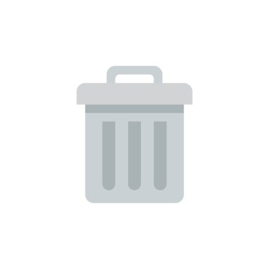 trash bin flat icon illustration, recycle symbol