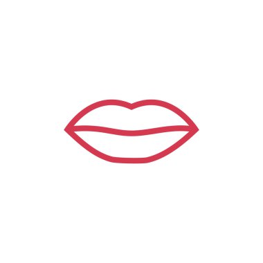 red lips simple icon, vector illustration