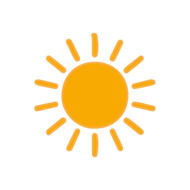 Güneş simgesi, vektör illüstrasyonu 