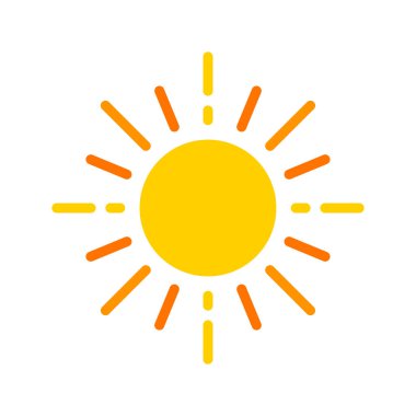 güneş simgesi. Düz tasarım 