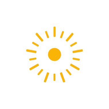 güneş simgesi. Düz tasarım 