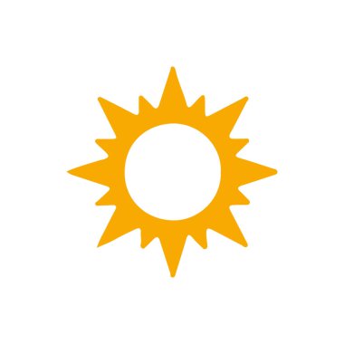 Güneş simgesi, vektör illüstrasyonu 