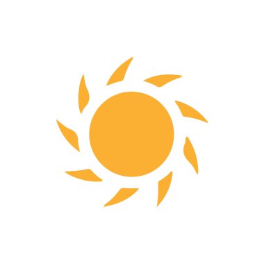 güneş simgesi. Düz tasarım 