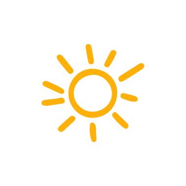 Güneş simgesi, vektör illüstrasyonu