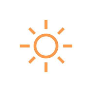 Güneş simgesi, vektör illüstrasyonu