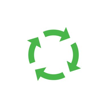 Yeşil geri dönüşüm sembolü kutsal kişilerin resmi, vektör çizim 