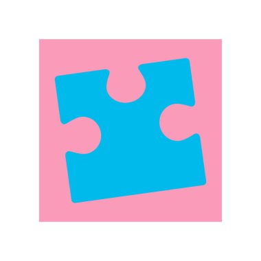 Yapboz simgesi, yapboz vektör çizimi ve alan arkaplanını kopyala