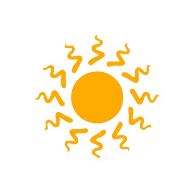 güneş simgesi. Düz tasarım 