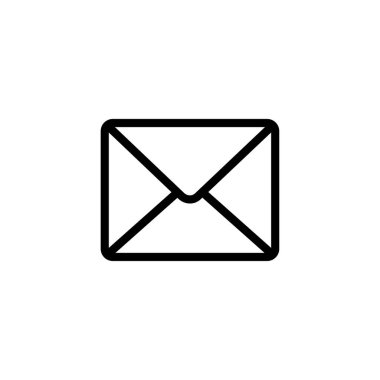 Zarf simgesi vektörü web ve mobil uygulama tasarımınız için beyaz arkaplanda izole edildi, posta logosu kavramı