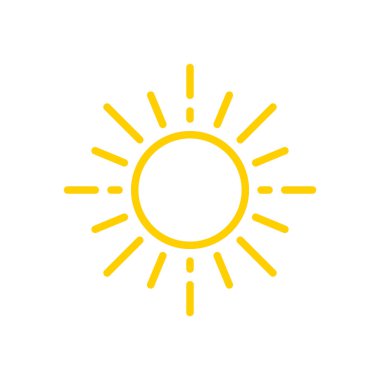 güneş simgesi. Düz tasarım 