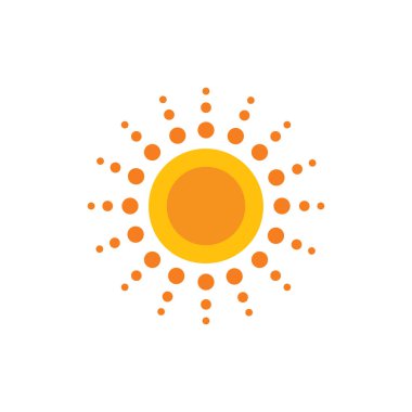 güneş simgesi. Düz tasarım 