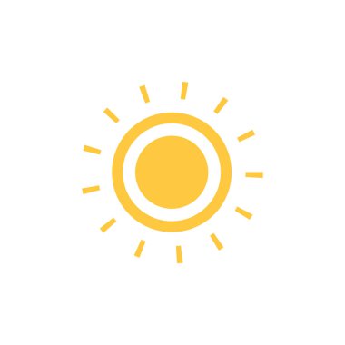 Güneş simgesi, vektör illüstrasyonu