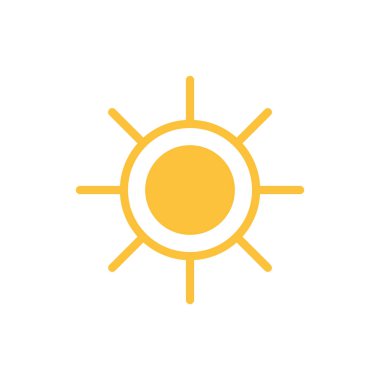 güneş simgesi. Düz tasarım 