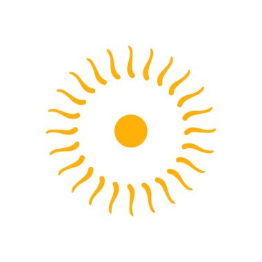 güneş simgesi. Düz tasarım 