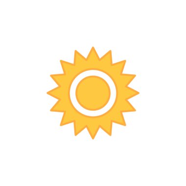 güneş simgesi. Düz tasarım 