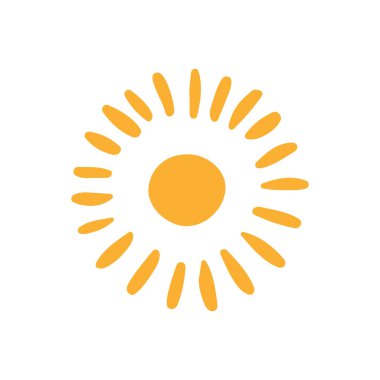 güneş simgesi. Düz tasarım 