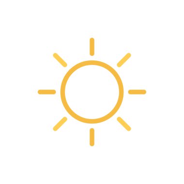 Güneş simgesi, vektör illüstrasyonu