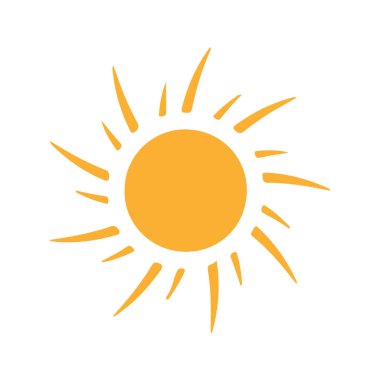 güneş simgesi. Düz tasarım 