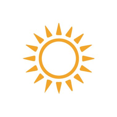 güneş simgesi. Düz tasarım 