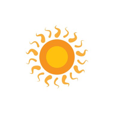 Güneş simgesi, vektör illüstrasyonu