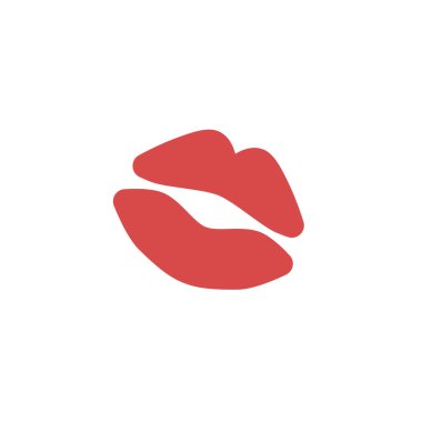 red lips simple icon, vector illustration