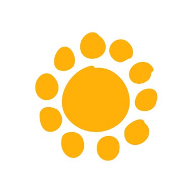 güneş simgesi. Düz tasarım 