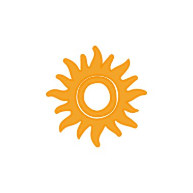 güneş simgesi. Düz tasarım 