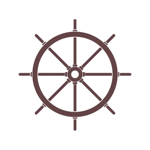 Rudder Ship Steering Wheel Simple Icon Vector Illustration — Wektor stockowy