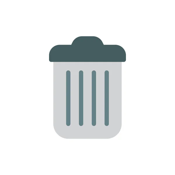Trash Bin Flat Icon Illustration Recycle Symbol — Stock vektor