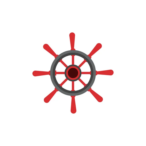 Rudder Ship Steering Wheel Simple Icon Vector Illustration — Stockvektor