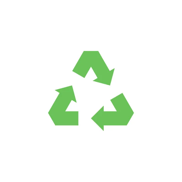 Zielony Recykling Symbol Ikonę Ilustracji Wektorowych — Wektor stockowy