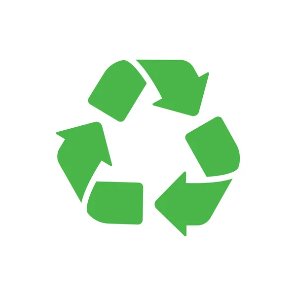 Zielony Recykling Symbol Ikonę Ilustracji Wektorowych — Wektor stockowy