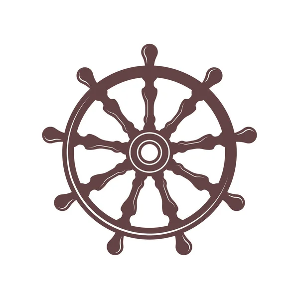 Rudder Ship Steering Wheel Simple Icon Vector Illustration — Archivo Imágenes Vectoriales